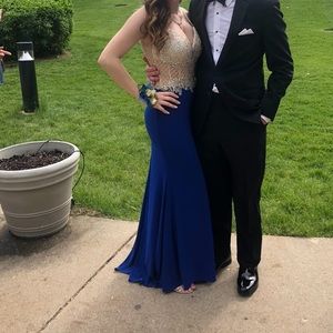 blue/sparkly prom dress